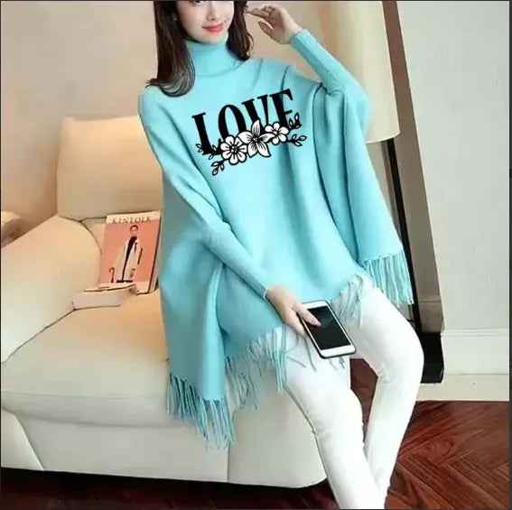 Winter Stylish Western Style Poncho Cap Shawls For Her.