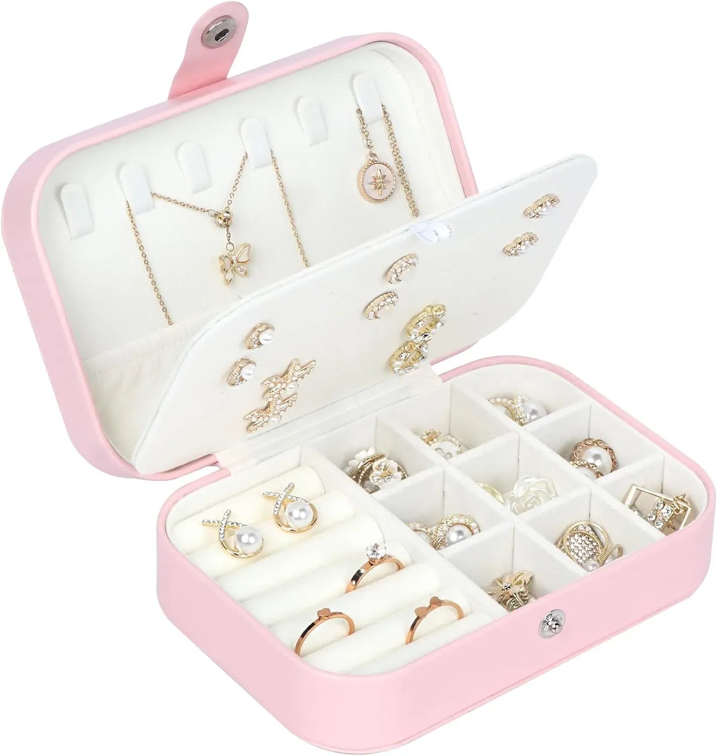 Travel Jewelry Box Jewelry Organizer for Double Layer Portable (Jewelry not included)