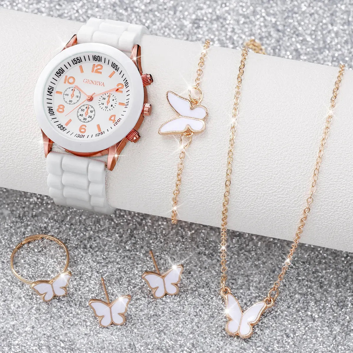 5/6PCS Women Watches Fashion Jewelry Set
