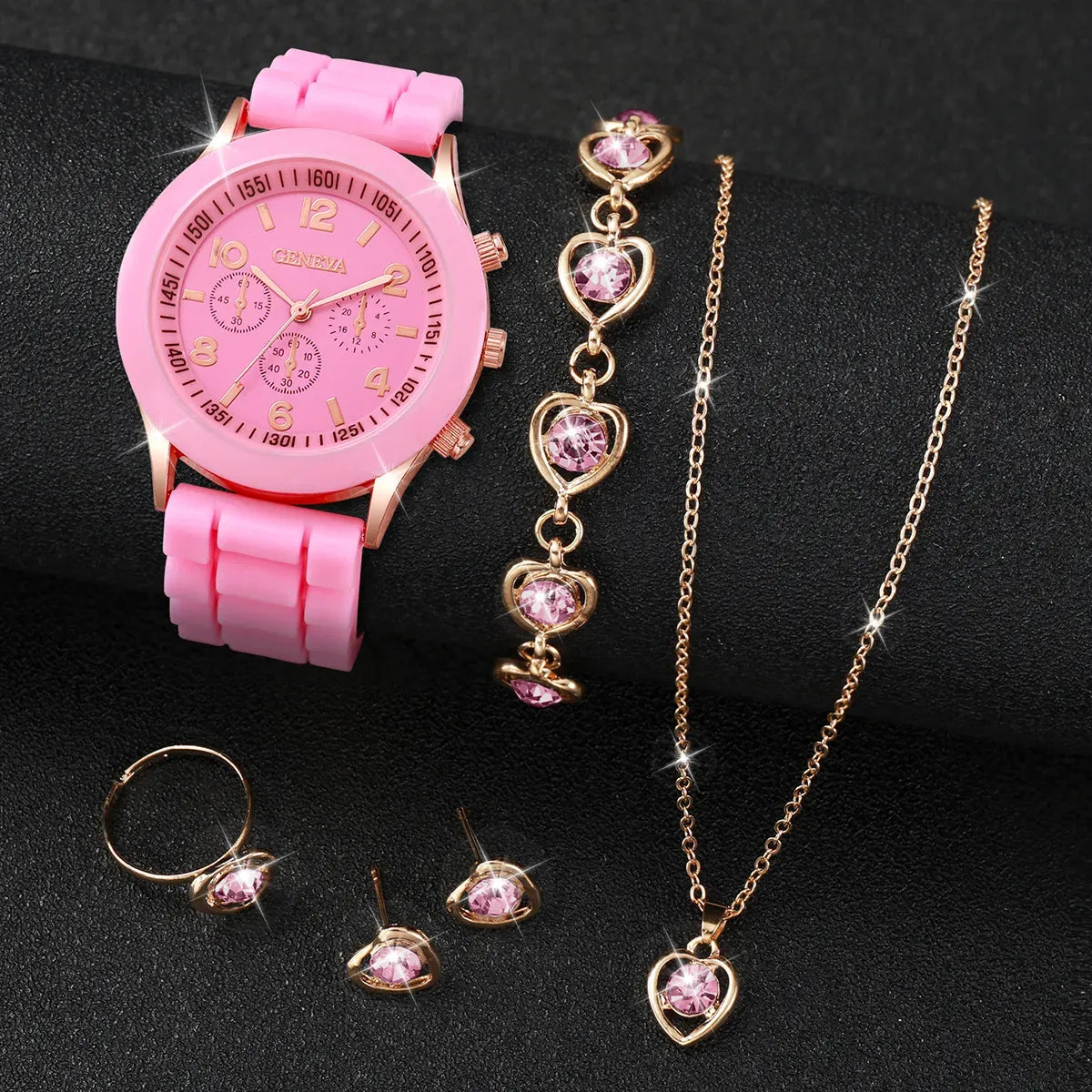 5/6PCS Women Watches Fashion Jewelry Set