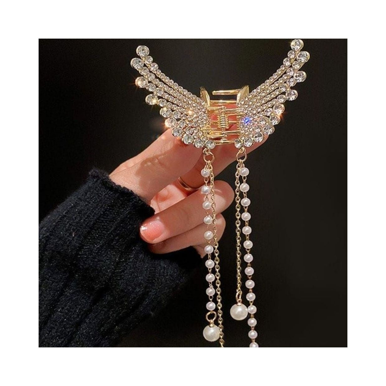 Stylish Butterfly Pearl Jewellery Ketcher with chain and moti for Girls