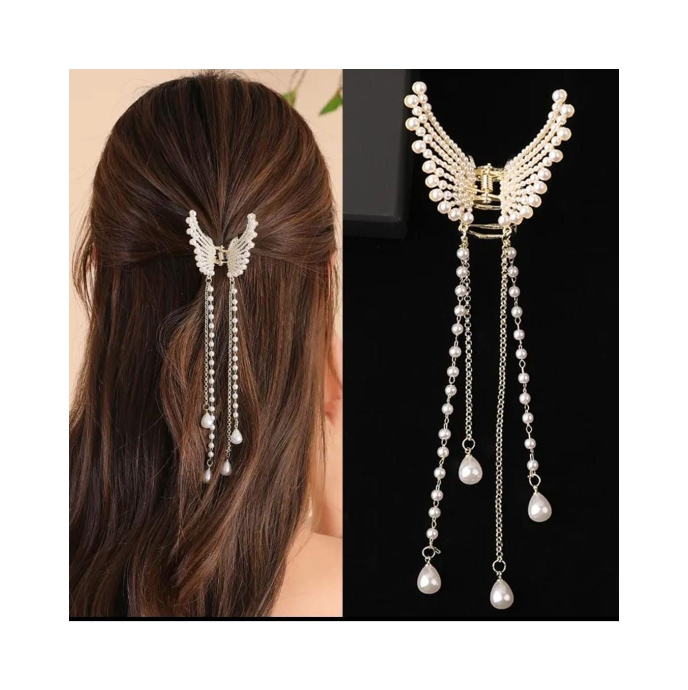 Stylish Butterfly Pearl Jewellery Ketcher with chain and moti for Girls