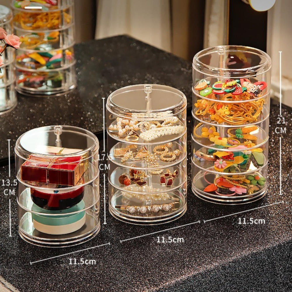 4/5 Layer Transparent Rotating Jewelry Box, Fashionable Jewelry Organizer