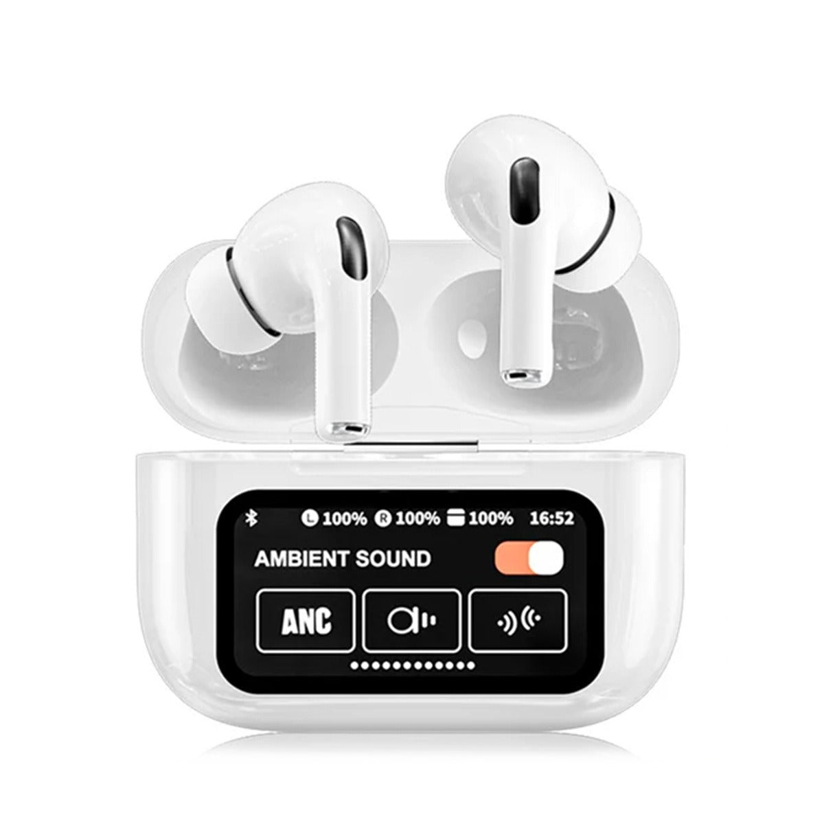 A9 PRO Wireless Bluetooth Earbuds - Digital Display, ANC + ENC, Wireless Charging