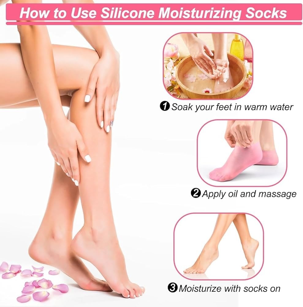 Silicone Moisturizing Socks for Foot Care Softening
