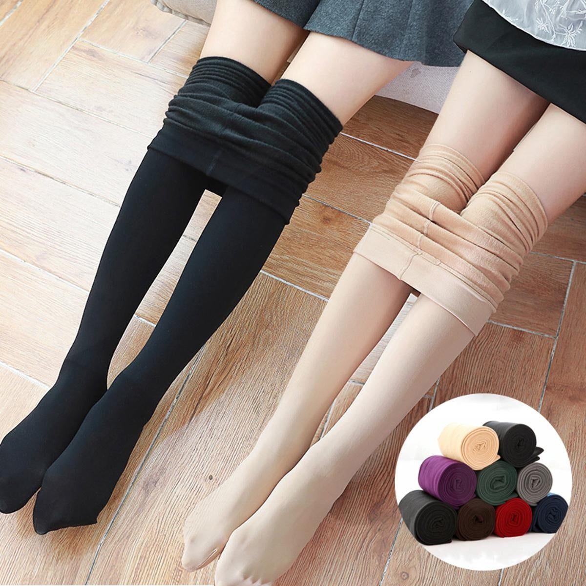 Women High Elasticity Slim Legging Fleece Lined Thick Tights