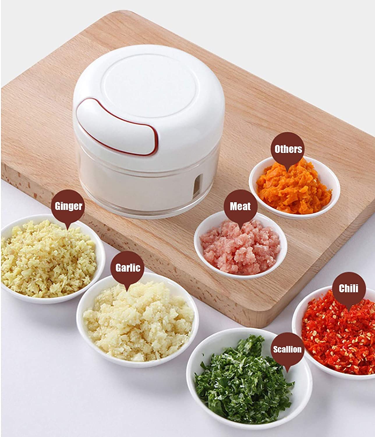 Mini Speedy Manual Chopper, Hand Pull Grinder Grill Vegetable Meat Slicer 170ML