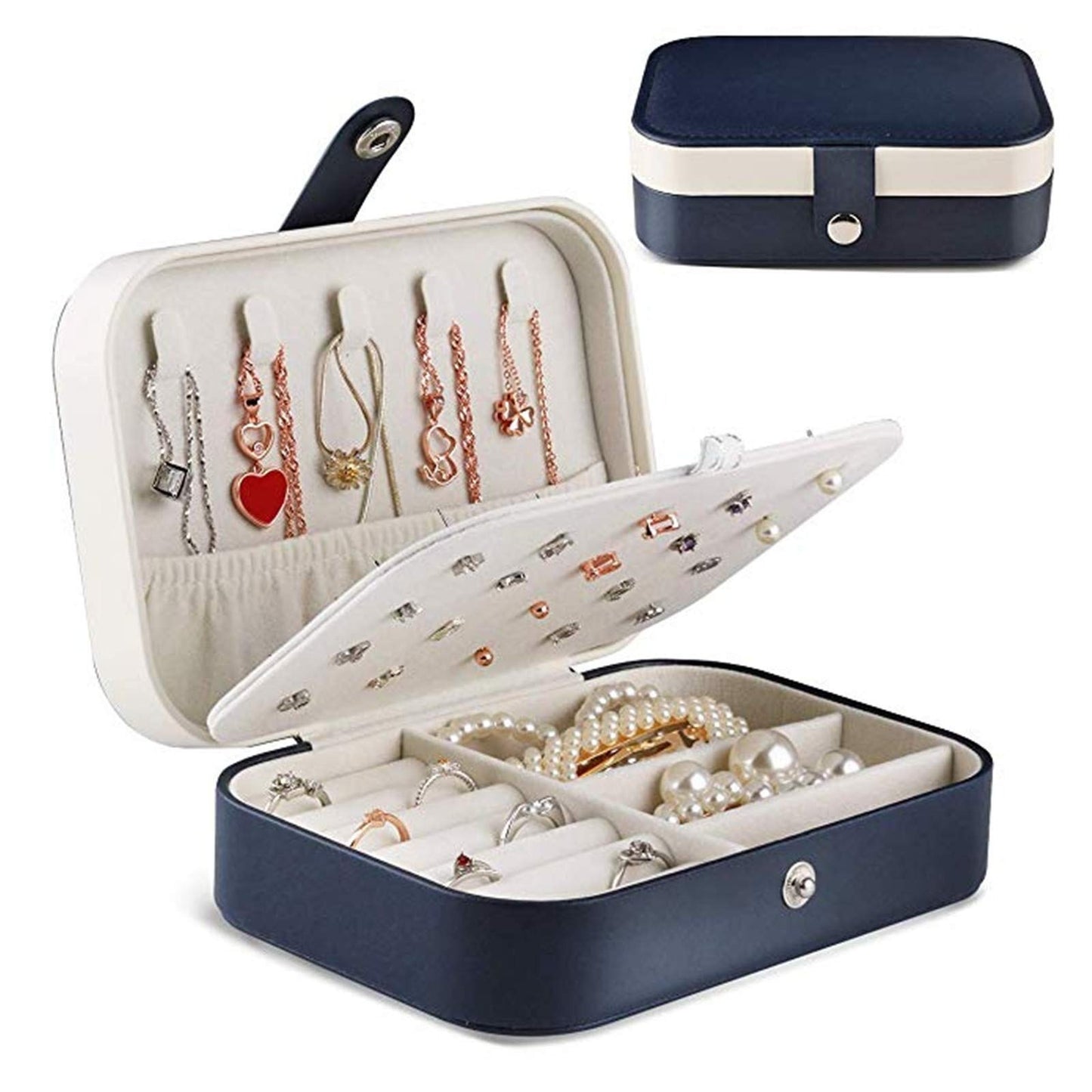 Travel Jewelry Box Jewelry Organizer for Double Layer Portable (Jewelry not included)
