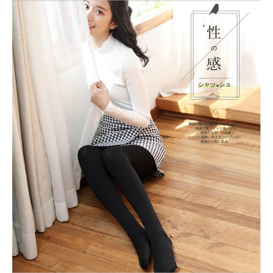 Women High Elasticity Slim Legging Fleece Lined Thick Tights