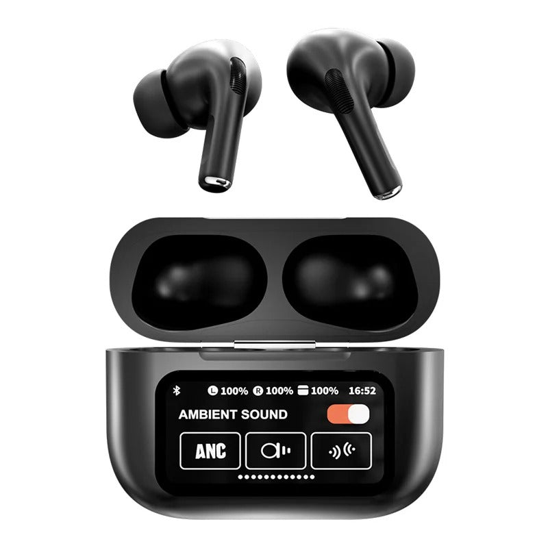 A9 PRO Wireless Bluetooth Earbuds - Digital Display, ANC + ENC, Wireless Charging
