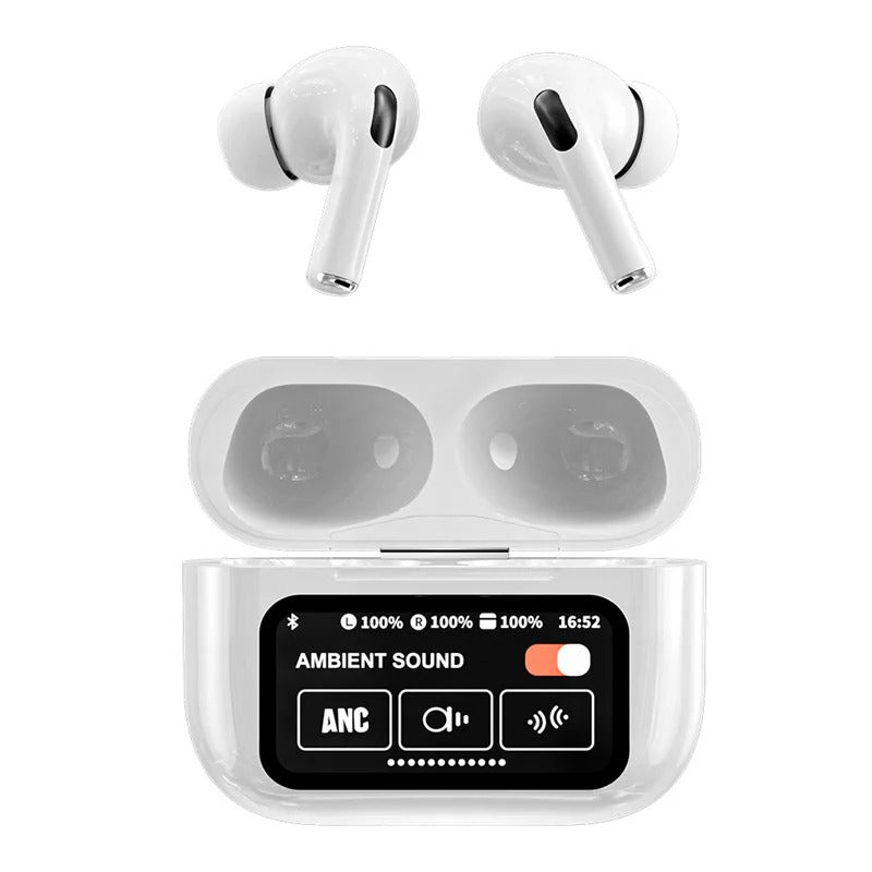 A9 PRO Wireless Bluetooth Earbuds - Digital Display, ANC + ENC, Wireless Charging